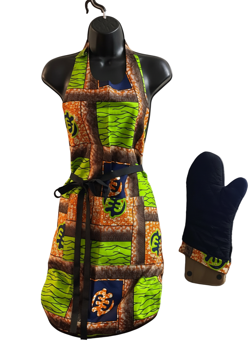2 Pc. Apron Set 1 Apron 1 Oven Mitt